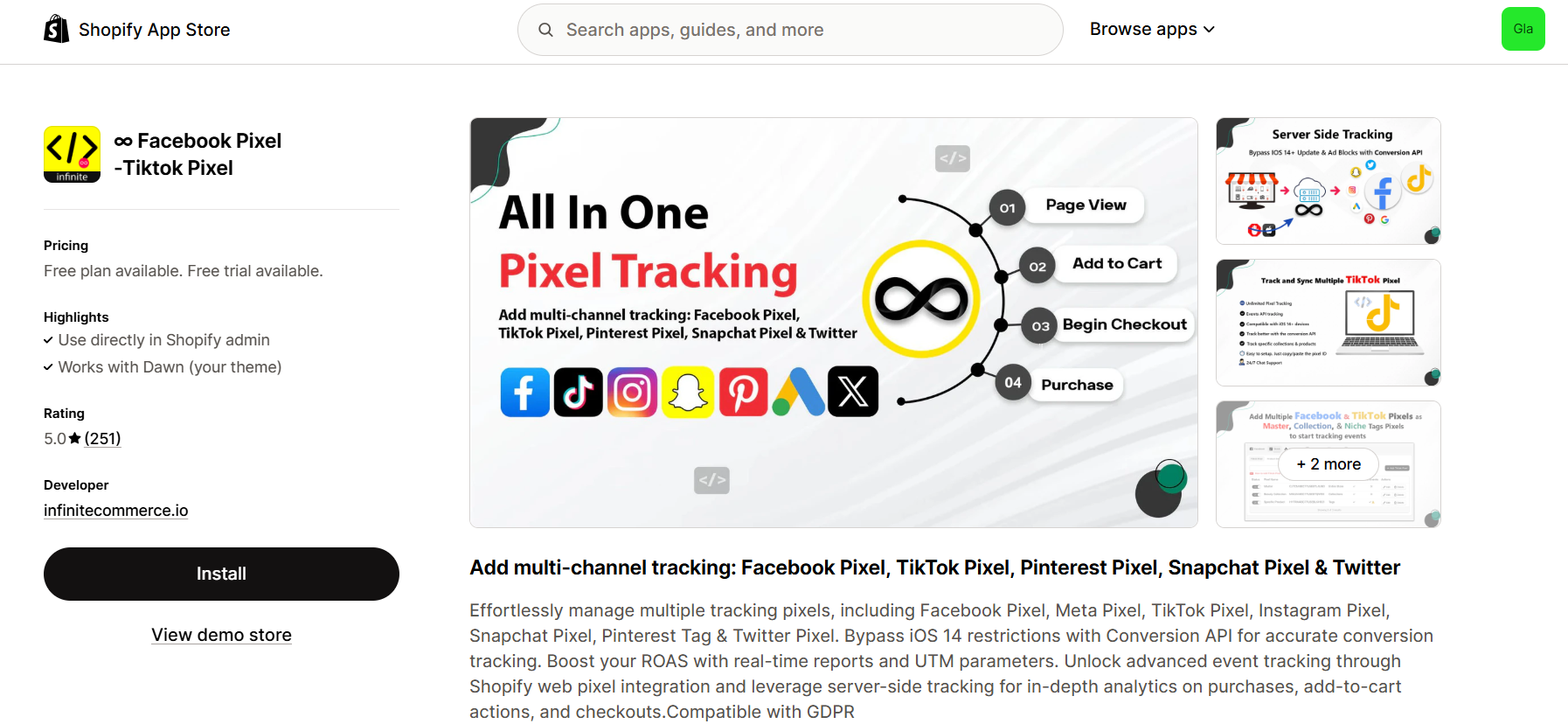 Infinite Facebook Pixel app